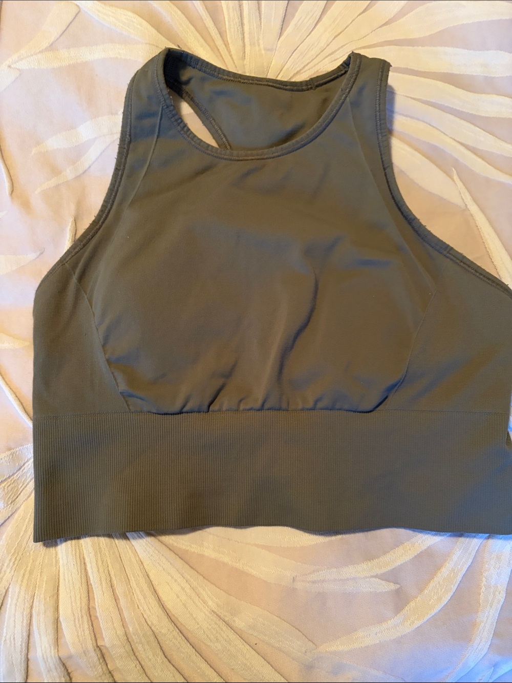 lululemon athletica Olive High-Neck Seamless Sports Bra